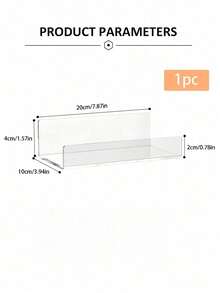1PC Of Acrylic Storage Shelf, Transparent Storage Shelf, Floating Wall-Mounted Shelf, Display Cabinet, Book Storage Shelf, Multi-Purpose Storage And Display Shelf For Bedroom, Bathroom, And Living Room - Clear - View 15