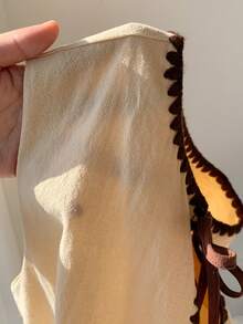 Blusa de rayas y estampado sin mangas para uso diario sencilla, tops sin mangas - Caqui - Ver 8