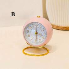 1 Pieza Reloj Despertador Retro Nórdico, Silencioso y Simple de Mesa de Noche, con Luz Nocturna, Carcasa Metálica Adecuada para Personas que Duermen Profundamente. Reloj de Escritorio/Mesilla Minimalista, Reloj de Puntero Luminoso Silencioso para Estudiantes, Decoración Escolar o Dormitorio - Multicolor - Ver 14