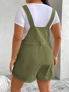 Flirla Mono informal de talla grande de unicolor - Verde Oliva - Ver 2