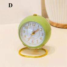 1 Pieza Reloj Despertador Retro Nórdico, Silencioso y Simple de Mesa de Noche, con Luz Nocturna, Carcasa Metálica Adecuada para Personas que Duermen Profundamente. Reloj de Escritorio/Mesilla Minimalista, Reloj de Puntero Luminoso Silencioso para Estudiantes, Decoración Escolar o Dormitorio - Multicolor - Ver 9