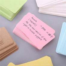 200/100pcs Blank Cards, DIY Doodle, Pinyin Flashcards, Rounded Corner Kraft Paper English Vocabulary Cards, Memo Cards, For Message And Business Card - multicolor - View 5