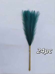 Elegant Real Touch Fluffy Dark Green Pampas Grass 55cm Boho Artificial Flowers For Vase Filler Home Wedding Decor Gift For Halloween Christmas Easter Valentine's Day Mother's Day (8/16/24/40pcs) - Dark Green - View 11