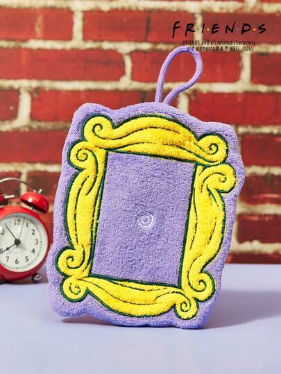 FRIENDS X Joivida 1 pieza Toalla de felpa con diseño de marco de puerta del programa de TV clásico Friends, de terciopelo coral suave y muy absorbente, con lazo colgante para un secado fácil, perfecta para la cocina, el baño, el gimnasio, la playa, y también un lindo regalo nostálgico para fans en cumpleaños o aniversario