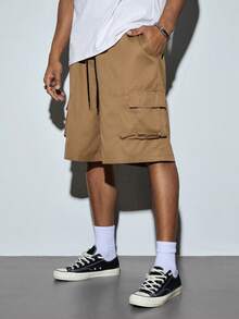 Modcrash Men's Fashionable Loose Khaki Shorts - Coffee Brown - View 5