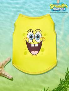SpongeBob SquarePants | PETSIN 2件装黄色可爱大白牙粉色大海星好朋友印花宠物背心柔软透气防掉毛宠物衣服 - 彩色 - 查看 2