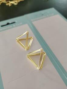 20pcs Triangular Seat Card Holder, Mini Table Card Photo Holder, Picture Holder, Note Holder, Business Card Holder, Suitable For Wedding Parties, Birthday Parties, Offices, Dining Tables, Menu Holders - gold - View 8