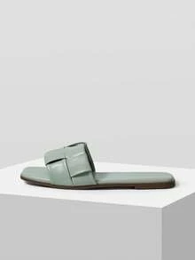 MOTF SANDALIAS PLANAS CÓMODAS Y SENCILLAS PARA MUJER - Verde claro - Ver 3