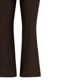 SHEIN Swim 女士新款保守布基尼泳装，纯色修身休闲中东度假风长袖长裤两件套泳装 - 棕色 - 查看 9
