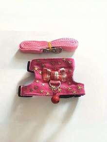 1Set Pet Harness And Leash With Leaf Bow Tie Bell Outfit For Small Animals Guinea Pigs Hamsters Mice Walking Adventure Outdoor Pet Costume Pet Fashion Accessories Adjustable Soft Harness For Tiny Pets Small Animal Accessories Cute Pet Photo Prop Pet Gift For Pet Lovers - Multicolor - View 13