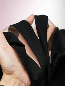 Amplova Áo liền thân gợi cảm phối lưới đính đá cho nữ, kiểu dáng hẹn hò. - màu đen - Xem 9