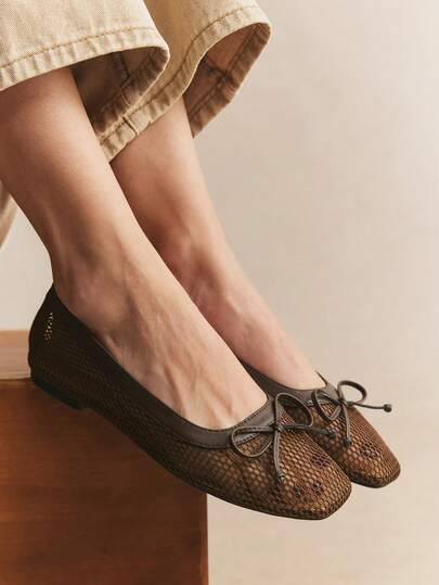 Rosivie Women Flats Spring And Summer New Models, Square Head Design, Comfortable And Simple Vacation, Women's Flat Bottom, Essential For Commuting, Casual And Versatile