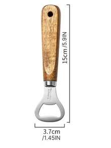 SHEIN 1pc Rosewood Kitchen Tool Set, Stainless Steel Peeler, Cheese Grater, Pizza Cutter, Baking Tools - Multicolor - View 10
