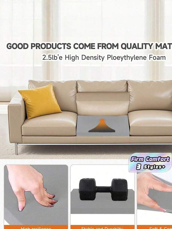 1/2/3PCS High Density Foam Sofa Cushion Support Pad, Anti Sag Seat Cushion Insert For Living Room Sofa Armchair