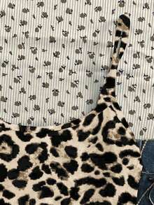 Camiseta de tirantes ajustada con estampado de leopardo minimalista y retro para adolescentes, ideal para vacaciones en la playa, #Coconutgirl, estilos cómodos de primavera y verano, tops, vacaciones relajadas, estilo Y2K Coconutgirl Boho Vacaciones Springbreak Brunch-Ready Baby Blue Girls Trip, estilos cómodos de primavera y verano, comodidad fácil, tops con estampado de leopardo, ropa de chica adolescente, estampado de leopardo, estampado de guepardo - Multicolor - Ver 3