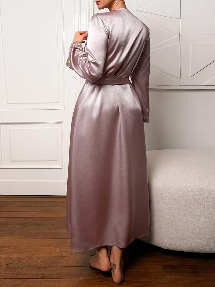 Women's Elegant Ribbon Decorated Robe