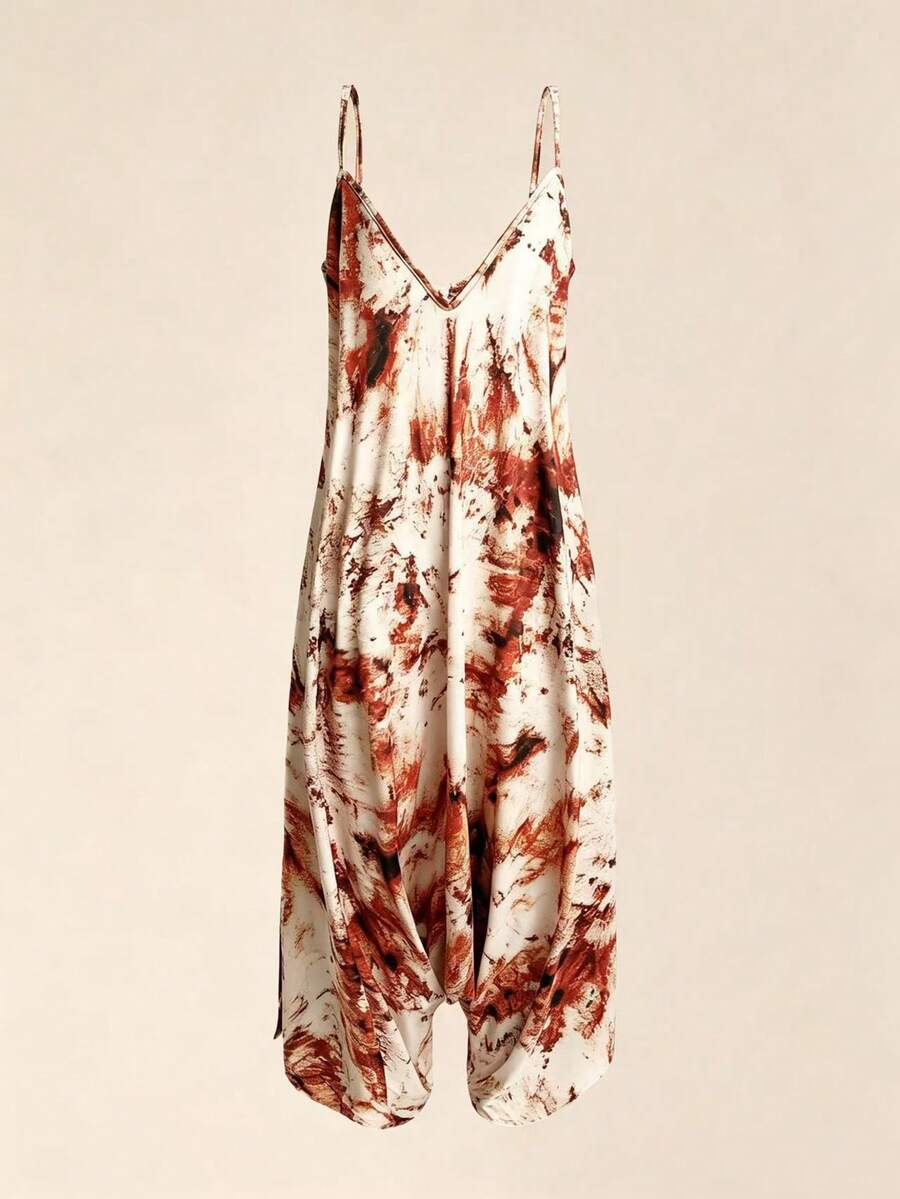 Sweetra Combinaison ample à imprimé tie-dye grande taille - Multicolore - Voir 1