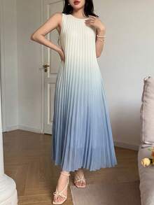 Feyla 女士渐变褶皱无袖宽松中长连衣裙 - 彩色 - 查看 7