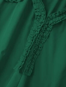 GlowEve CURVE Fashionable Casual Spring/Summer French Romantic Retro Elegant Ruffled Blue Camisole - Green - View 5