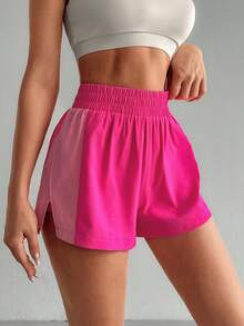 Breezaya Celana Pendek Olahraga Kasual Sederhana Warna Polos untuk Wanita, Celana Pendek Sweat Wanita, Celana Pendek Gym, Celana Pendek Biker - MultiWarna - View 7