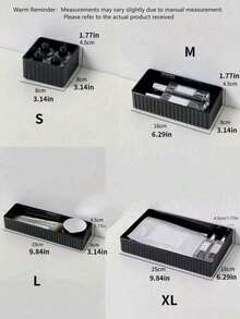 2/4/6/7/10pcs Multi-Functional Black Makeup Storage Box Set, Ideal For Organizing Perfumes, Skincare, And Cosmetics.  Multi-Size Compartment Design, Perfect For Toners And Samples. - Multicolor - View 12