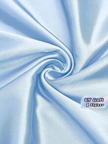 1PC DIY Blue Solid Color Satin Fabric Suitable For Gift Wrapping Dresses Shirts Cheongsam Wedding Dresses Room Decoration And Craft Sewing Supplies - A - View 1