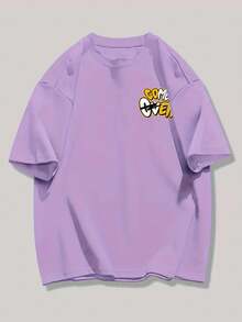 Manfinity Dauomo Men's Short Sleeve T-Shirt With Round Neck And Cartoon Print, For Summer. - 多色 15 - 查看 3