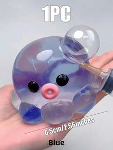 1 Peça Brinquedo Macio Transparente de Polvo, Bolhas Injetáveis Super Pegajosas, Brinquedo Sensorial Anti-Estresse para Descanso, Companheiro de Viagem Portátil, Presente Divertido para Adolescentes, Adultos, Festa de Natal, Halloween, Aniversário, Decoração Kawaii de Escritório - Multicolorido - Visão 10