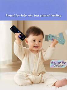 Silicone Teething Remote Control TV Design Soothing Gum Relief Sensory Stimulation Toy For Infants Christmas Stocking Fillers Holiday Gift Ideas Scandinavian Style Must Haves - Multicolor - View 2