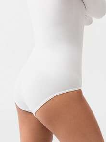 Loungeista Women's White Seamless Shapewear Bodysuit, Tummy Control And Butt Lifting, Long Sleevefor Summer - White - View 7