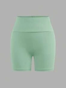 SHEIN Girlism 少女修身休闲舒适宽腰纯色三件套（含短裤） - 彩色 - 查看 10