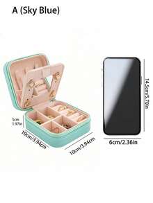 1pc Travel Jewelry Storage Box, Women Gift, Mini Jewelry Organizer, Necklace & Earrings Holder With Mirror, Pink Travel Essential,Women's Day Gift,For Holiday Beach, Bathroom Collection, Bedroom Collection, Large Capacity - Multicolor - View 19
