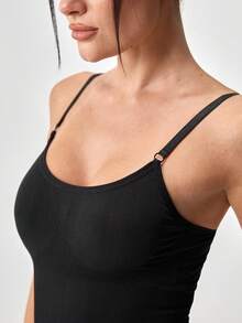 Loungeista 2pcs/Set Women Seamless Shapewear Jumpsuit, Black, For Yoga, Daily Wearfor Summer - Multicolor - View 14