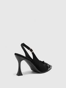 CUCCOO BIZCHIC Women's Fashion High Heel Sandals, Bow Stiletto Global Four Seasons Commuter Elegant Basic Office Outdoor Festive Vacation Daily Versatile Summer - Black - View 9