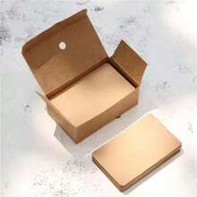 200/100pcs Blank Cards, DIY Doodle, Pinyin Flashcards, Rounded Corner Kraft Paper English Vocabulary Cards, Memo Cards, For Message And Business Card - multicolor - View 17