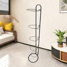 Soporte multifuncional para aro de baloncesto, estantería de almacenamiento de baloncesto negra para uso doméstico - Negro - Ver 8