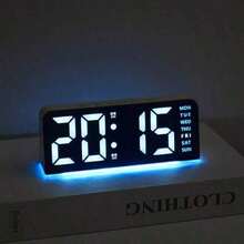 1pc Multi-Color Base Digital Multi-Function LED Alarm Clock, USB Digital LED Display Electronic Alarm Clock, Displaying Temperature Date Sleep 12/24 Hour Time, Home Decor, Bedroom Decor, Dimmable Brightness (Batteries Not Included), Home Decoration, Room Decor, Holiday Gift, Birthday Graduation Gift - Multicolor - View 4