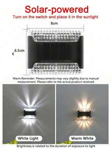 4Pcs Solar LED Wall Lights - Outdoor Waterproof Smart Lighting Control Sensor, Dusk To Dawn Automatic On/Off, Waterproof, Wide-Angle Illumination, Suitable For Outdoor Garden Decoration, Terrace, Balcony, Fence And Corner Lighting - Multicolor - View 9