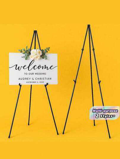 Wedding Easel Stand, Instant Floor Poster Lightweight Collapsible And Portable With Tripod Base Birthday Wedding Outdoor Decoration, Welcome Board Stand For Weddings And Posters, Portable Durable Adjustable Display Easel For Photo Displays, Office Presentations, Events, Exhibits, Party, Home