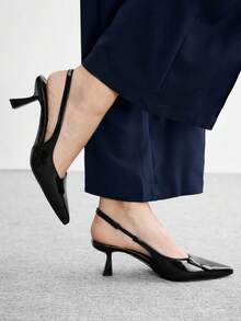 CUCCOO BIZCHIC 女鞋，简约细高跟鞋，优雅细高跟鞋，适合夏季毕业典礼、舞会、度假等场合，夏季优雅高跟鞋，返校鞋，学院风鞋，优雅基础款，商务休闲，商务时尚，春季鞋，春假，复活节，圣诞节 - 黑色 - 查看 3