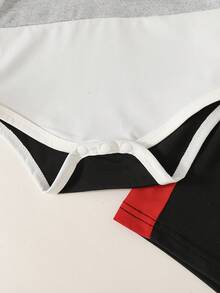 SHEIN Playful Pals 婴儿撞色 Polo 领短袖套装 - 彩色 - 查看 6