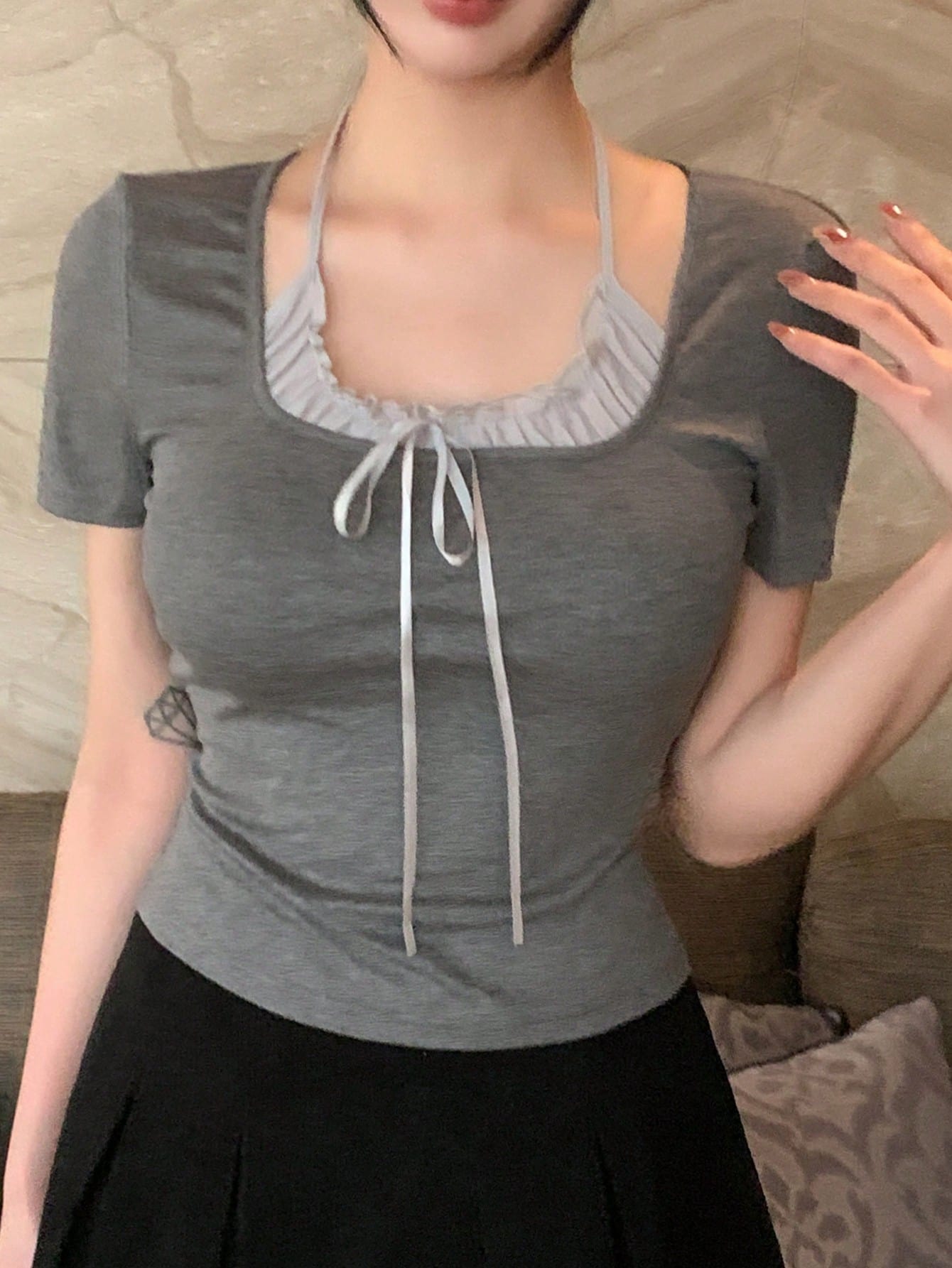 Women's Casual Colorblock Patchwork T-Shirt, Summer
