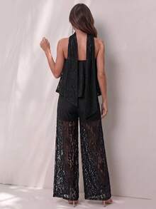 Glamine Bộ đồ ren đen thời trang dành cho nữ, 2 món - màu đen - Xem 2