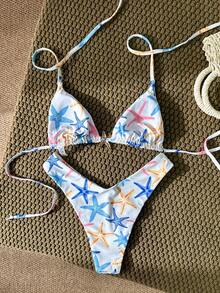 Swim Mod Bộ bikini hai mảnh màu trơn dành cho nữ, trang trí kim loại, gợi cảm, thích hợp cho mùa hè. - Nhiều màu - Xem 2