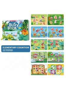 1pc Learning Quiet Sticker Book For Children Over 3 Years Old, Children's Early Learning Alphabet Table Animal Cognitive Books Learning Toys, Educational Activity Books For Toddlers, Children's Educational Toys (Random Color Circles) - Multicolor - View 16