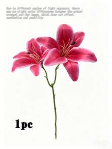 1/8/15/Pink Artificial Lily, Simulation Flower Decoration Suitable For Home Decoration, Bouquets, Wedding Bride Gifts, Birthday Party Supplies, Desktop Decoration, Courtyard Decoration, Wedding Decoration, Hand-Held Flowers, Fake Flowers, Back To School Decoration - Hot Pink - View 11
