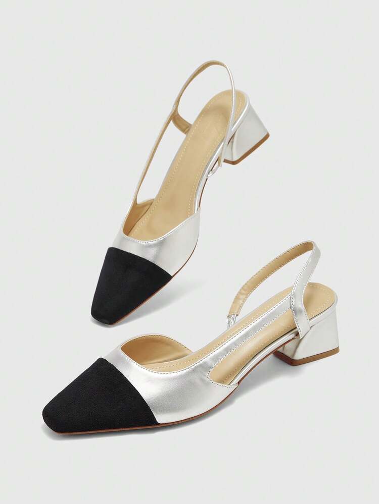 CUCCOO BIZCHIC Women's Pointed Toe Contrast Color Everyday Fashionable High Heels Valentine's Day Spring Shoes