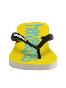 Top Logomania 2 Women's Flip-Flops Yellow 4145741 - White/Black - View 2