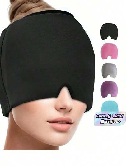 1 pièce Casque de glace en gel 17*22 cm à simple couche - casque apaisant étirable pour la thérapie à chaud et à froid afin de soulager les maux de tête, sans source d'alimentation requise - masque de sommeil