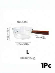 Madebyblanc 1Pc Single Handle Glass Cooking Pot, High Borosilicate Transparent Glass Construction, Direct Flame And Induction Cooker Compatible, Used For Noodle Boiling, Milk Heating And Slow Stewing For Daily Family Meals - View 19